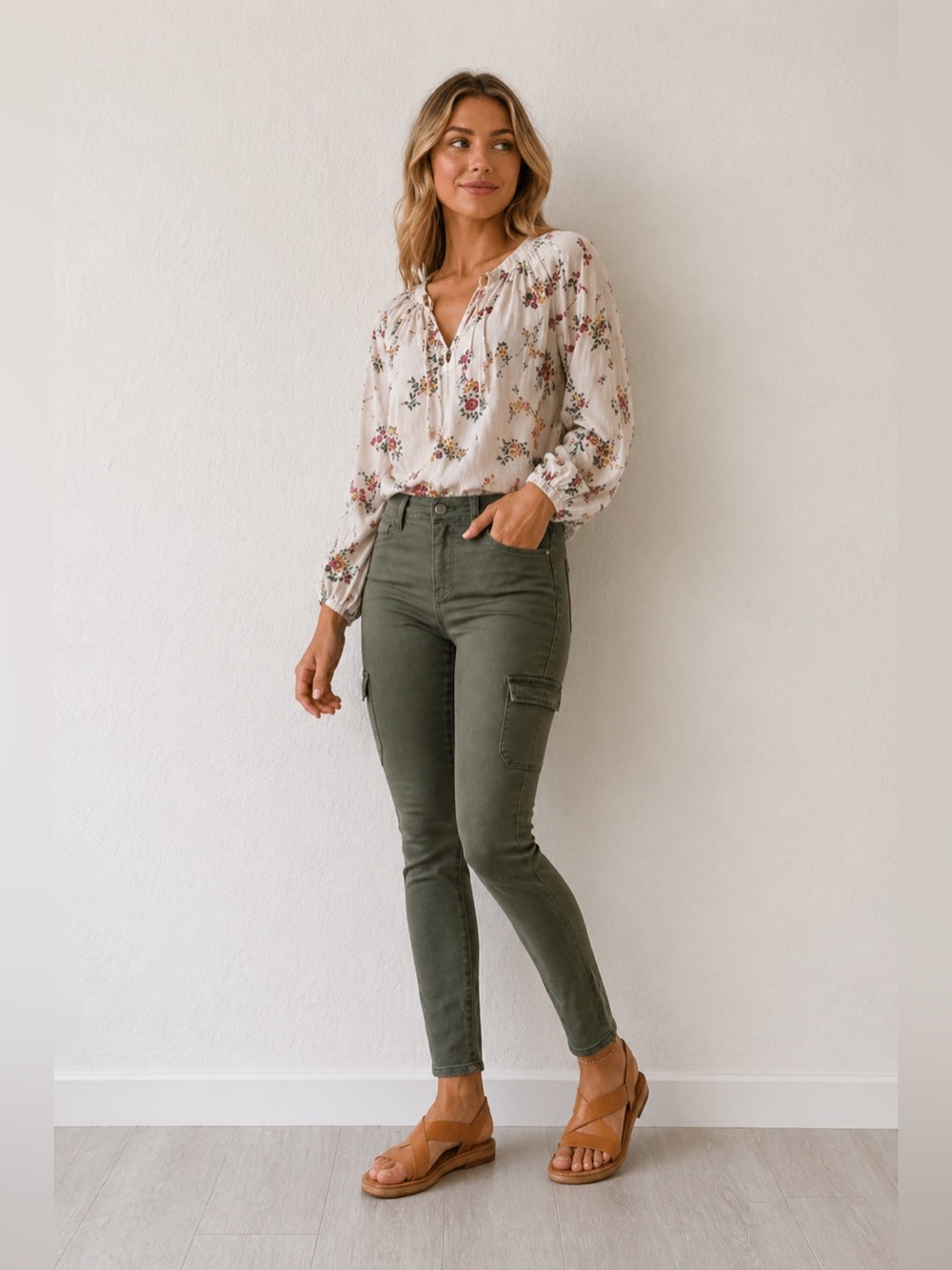 PAIGE Hoxton Cargo Skinny Women’s Jeans 28 Olive Green High Rise